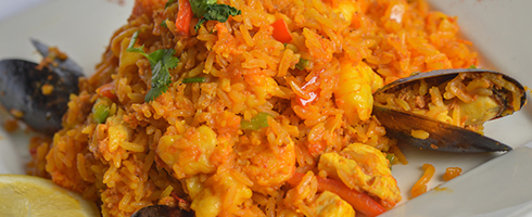 Mexican Paella at Guadalajara Grill, Bar, & Table Side Salsa in Tucson Arizona. Mexican Paella at Guadalajara Grill, Bar, & Table Side Salsa in Tucson Arizona.